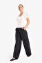 Carrot Fit Double Pocket High Waist Wide Leg Modal Pants E6331Ax25Sp - 3