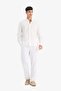 Relax Fit Relaxed Cut Skinny Leg Linen Blended Summer Pants C1140Ax25Sm - 2