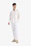 Relax Fit Relaxed Cut Skinny Leg Linen Blended Summer Pants C1140Ax25Sm - 4