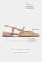 X-Harmony Straw Beige Belt Detail Pointed Toe Short Heeled Women's Ballerinas - 2