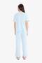 Regular Fit Pajama Set Short Sleeve V Neck Top Elastic Waist Long Bottom-Fall in Love E9831Ax25Sm - 6