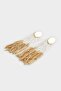 Women's Hanging Straw Detailed Earrings F0848Axns - 4