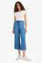 Pull on Culotte High Waist Elasticized Fluid Fabric Washable Slim Jean Trousers D8241Ax25Sm