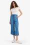 Pull on Culotte High Waist Elasticized Fluid Fabric Washable Slim Jean Trousers D8241Ax25Sm - 2