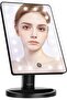 مرآة مع أضواء LED للطاولة باللون الأسود 22 × 16 سم - 5