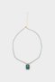 Women's Green Plate Necklace F0795Axns