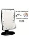 مرآة مع أضواء LED للطاولة باللون الأسود 22 × 16 سم - 2