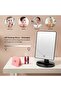 مرآة مع أضواء LED للطاولة باللون الأسود 22 × 16 سم - 6