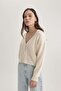 سترة صوفية بقصة عادية ورقبة على شكل حرف V B7867AXNS - 5