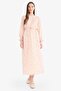 Regular Fit Patterned Lace-Up Chiffon Long Sleeve Hijab Dress F0033Ax25Sm