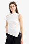 Slim Fit One-Shoulder Ribbed Blouse F2453Ax25Sm - 7