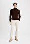 Slim Fit Slim Fit Half Turtleneck Knitwear Sweater B7851Axns - 2