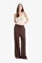 Linen Blend Palazzo Pants Wide Leg Wide Loose Leg Three Pockets Regular Waist Basic Straight Standard Length - 3