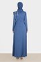 Stone Embroidered Satin Evening Dress 50257 - 3