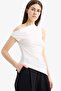 Slim Fit One-Shoulder Ribbed Blouse F2453Ax25Sm - 5