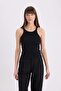 Slim Fit Halter Neck Basic Ribbed Camisole Tank Top (25 Sp) - 4