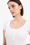 Round Neck Ribbed Camisole Short Sleeve Snap Fastening Bodysuit F1772Ax25Sm - 4