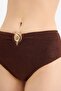 Regular Fit Wrinkled Textured Brown Bikini Bottom E0209Ax25Sm - 5