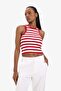 Standard Fit Striped Crew Neck Sports Athlete T-Shirt D9316Ax25Sp - 4