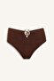 Regular Fit Wrinkled Textured Brown Bikini Bottom E0209Ax25Sm - 7