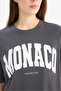 Oversize Wide Fit Crew Neck Printed Combed Cotton Short Sleeve T-Shirt E2794Ax25Sp - 5