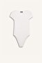 Round Neck Ribbed Camisole Short Sleeve Snap Fastening Bodysuit F1772Ax25Sm - 6