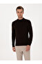 Brown Slim Fit Wool Blend Quarter Fisherman Basic Knitwear Sweater 50315295-Vr029