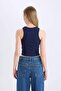 Fitted Halter Neck Ribbed Camisole Tank Top U0357Az25Sm - 6