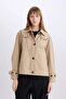 Waterproof Regular Fit Hooded Pocket Zipper Epaulet Raincoat E3357Ax25Sp - 3