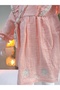 Eid Long Sleeve Lace Detailed Authentic Muslin Girls' Dress with Bag Pieces - 6