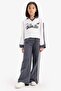 Girl's 2-Piece Set Printed Sweatshirt Elastic Waist Wide Leg Sweatpants D9471A825Sp