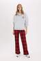 Oversized Wide Fit Zippered Mock Neck Printed Thick Sweatshirt E9281Ax25Sp - 2