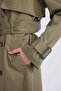 Long Trench Coat Double Breasted Collar Buttoned Pockets Belted Epaulettes D5755Ax25Sp - 5