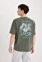 100% Cotton Oversize Wide Fit Crew Neck Back Printed Short Sleeve T-Shirt D9346Ax25Sp - 4