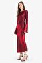 Valentine's Day Crew Neck Tie Dye Satin Long Sleeve Maxi Dress E7451Ax25Sp - 6