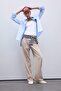 Wide Leg Double Pockets Regular Waist Standard Length Pants D5066Ax25Sp - 2