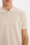 Regular Fit Polo Neck Zipper Short Sleeve T-Shirt E4233Ax25Sm - 4