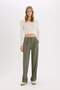 Wide Leg Double Pockets Regular Waist Standard Length Pants D5066Ax25Sp - 3