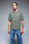 100% Cotton Oversize Wide Fit Crew Neck Back Printed Short Sleeve T-Shirt D9346Ax25Sp - 3