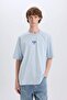 100% Cotton Oversize Wide Fit Crew Neck Back Printed Short Sleeve T-Shirt D7277Ax25Sp - 3