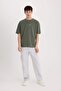 100% Cotton Oversize Wide Fit Crew Neck Back Printed Short Sleeve T-Shirt D9346Ax25Sp - 5