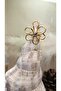 Gold Steel Ring Pearl Detailed Flower Object Ring Floral Ring - 7