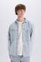 100% Cotton Oversized Wide Fit Long Sleeve Jean Shirt D8333AX25SP - 5