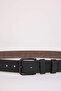 Men's Oval Buckle Faux Leather Casual Belt R4820Azns - 3