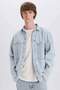 100% Cotton Oversized Wide Fit Long Sleeve Jean Shirt D8333AX25SP - 2