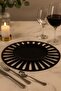 Set of 6, 30 cm Black Radial Metal Stainless American Presentation Service, Stylish Dowry Set, Ring Runner - 4