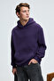 Amos men's soft fabric 3 thread o Oversized k Hooded kangaroo pocket purple sweatshirt - 4