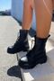 Women's Boots Full Molded Side Zipper Lace up Non Slip Thermo Sole Black 21Ina88 - 2