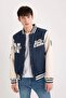 Water Repellent O Oversized Wide Fit Bomber College Collar Pocket Embroidered Snap Closure Coat D6304Ax25Sp - 4