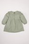 Baby Girl Big Neckline Embroidery Long Sleeve Pocket Twill Dress D9566A525Sp - 4